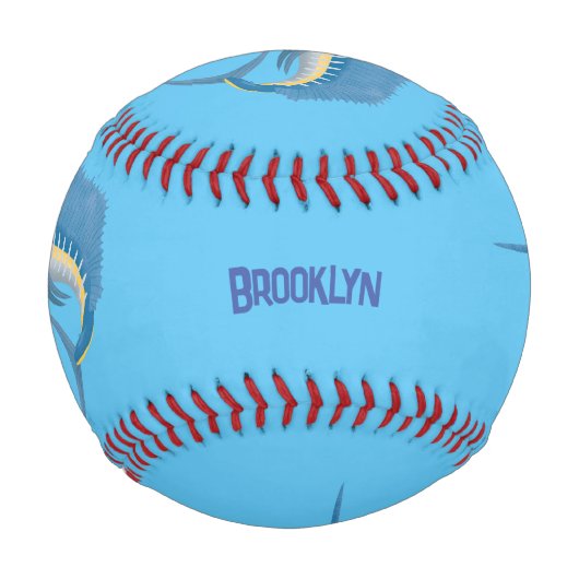 メカジキおもしろい漫画イラストレーション 野球ボール (裏面)