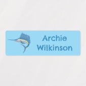 メカジキのおもしろい漫画パーソナライズされた ラベル (デザイン1)