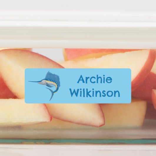 メカジキのおもしろい漫画パーソナライズされた ラベル (貼付)