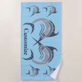 メカジキのサンダー_コーブ ビーチタオル (正面)