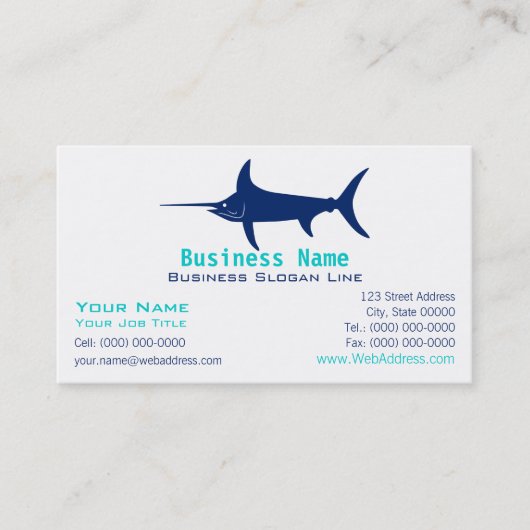 メカジキのシルエットの名刺 名刺 (正面)