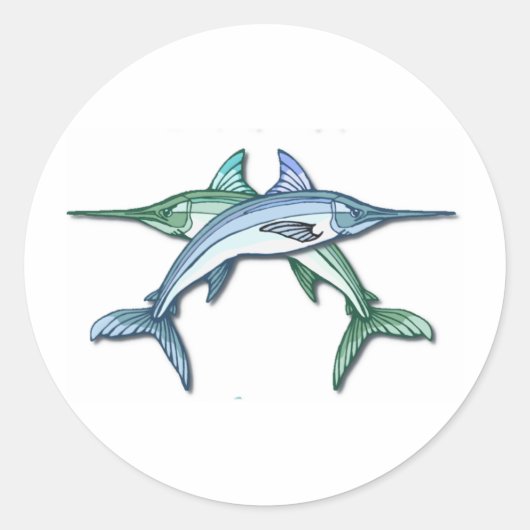 メカジキのシール ラウンドシール (正面)