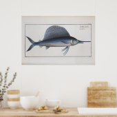 メカジキスケッチレトロヴィンテージ ポスター (キッチン)