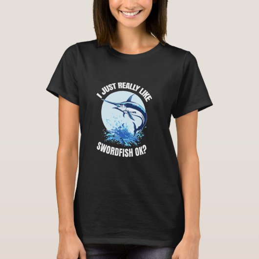 メカジキ大好きです、深海釣りA Tシャツ (正面)