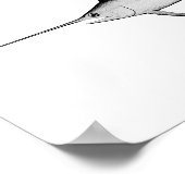 メカジキ白黒ヴィンテージイラストレーション ポスター (角)