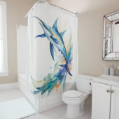メカジキ絵画の水色 シャワーカーテン (インサイチュ)