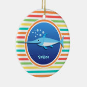 メカジキ;明るいレインボーストライプズ セラミックオーナメント (右)