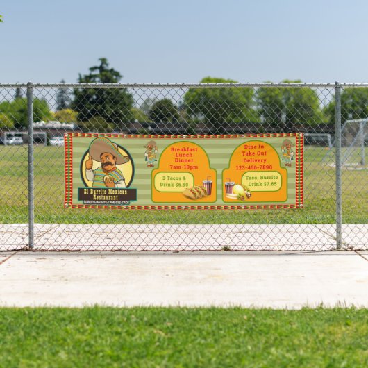 メカスタマイズキシカンの飲食の価格設定 横断幕 (インサイチュ)