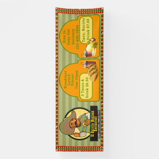 メカスタマイズキシカンレストランの食料価格が大きい 横断幕 (縦)