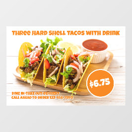 メカスタマイズキシコフード懸命シェルタコスが巨大な飲み物 ウィンドウサイン