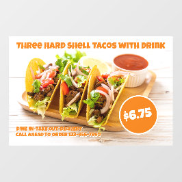 メカスタマイズキシコフード懸命シェルタコス飲料ドア ウィンドウサイン