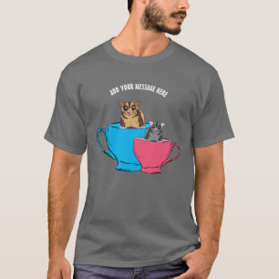 メカスタムッセージの砂糖の滑り具がティーカップのグラフィック Tシャツ