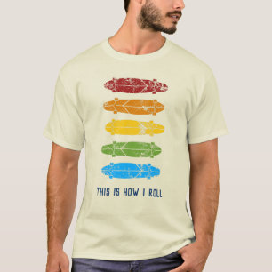 メカスタムッセージ虹の長いボードのグラフィック Tシャツ