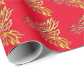 メカスタムッセージ-赤で炎のフェニックスが上昇 ラッピングペーパー (ロールコーナー)