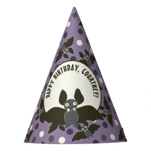 メカスタムッセージPurple, Charcal Gray Cartoonこうもり パーティーハット