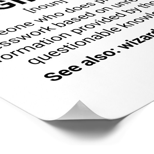 メカニカルエンジニア定義のユーモア ポスター (角)