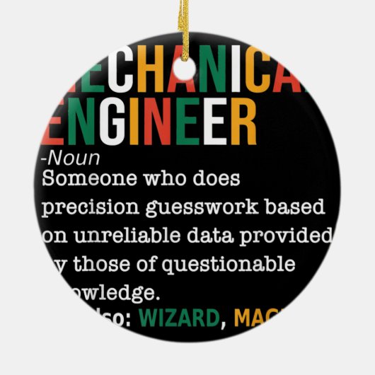 メカニカルエンジニア定義名詞おもしろい セラミックオーナメント (裏面)
