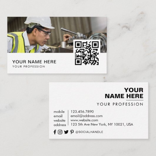 メカニカルエンジニアQRコード 名刺 (正面/裏面)