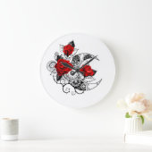 メカニカルクレセント（赤いバラ） ラージ壁時計 (ホーム)