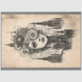 メカニカルゴシックSteampunk女性N3デコパージュ 薄葉紙 (正面)