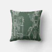 メカニカルスケッチ設計図エンジニアエンジニアリング クッション (裏面)