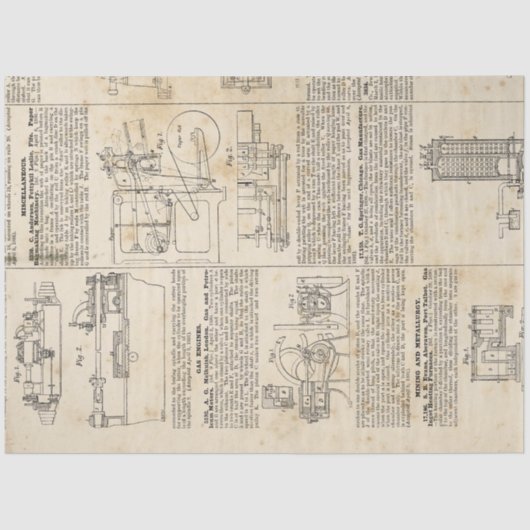 メカニカルスチームパンクデザインシリーズ#1 薄葉紙 (正面)