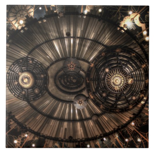 メカニカルスチームパンク〔占星術の〕十二宮図星座 タイル (正面)