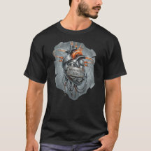 メカニカルソウル スチームパンク サイバーパンク ハートTシャツ