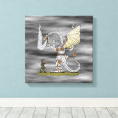 メカニカルドラゴン キャンバスプリント (インサイチュ (ウッドフロア))