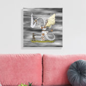 メカニカルドラゴン キャンバスプリント (インサイチュ (リビング))