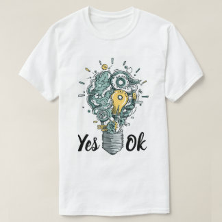 メカニカルブレイン電球アート Tシャツ