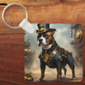 メカニカルポーズスティームパンク(犬)スタッフォードテリア キーホルダー (正面)