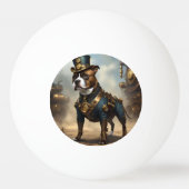 メカニカルポーズスティームパンク（犬）スタッフォードテリア 卓球ボール (裏面)