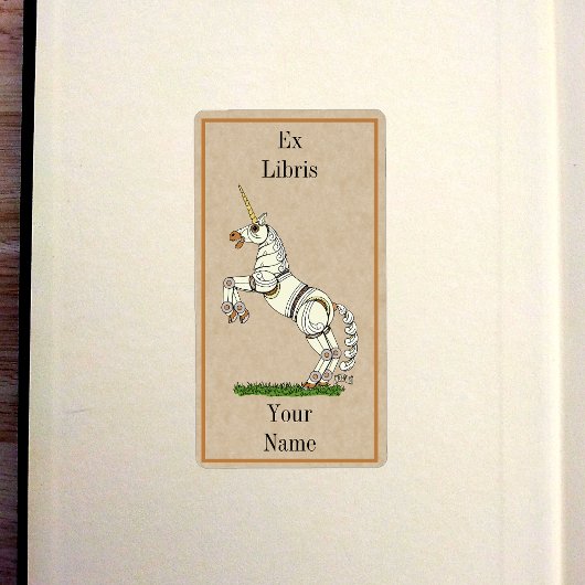 メカニカルユニコーン蔵書票 ラベル