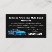 メカニコオートモトリズスローガン整備士バイリンガル 名刺 (裏面)