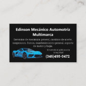 メカニコオートモトリズスローガン整備士バイリンガル 名刺 (正面)