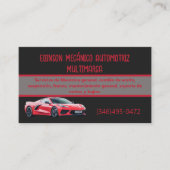 メカニコオートモトリズタジェタスロジョネグロ 名刺 (正面)