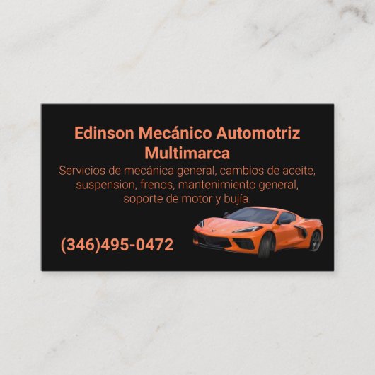 メカニコオートモトリズナランジョネグロ 名刺 (正面)