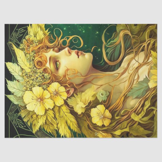 メカニズドフラワーフォレストフェアリーファンタジーデコパージュ 薄葉紙 (正面)