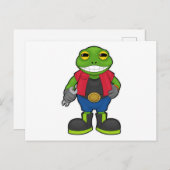 メカニックのカエルとスパナ ポストカード (正面/裏面)