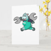 メカニックのヒップポとしてワゴンを持って カード (黄色い花)