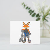 メカニックのフクロウ（スパナ持ち） ポストカード (スタンド正面)