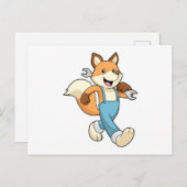 メカニックのフクロウ（工具を持って） ポストカード (正面/裏面)