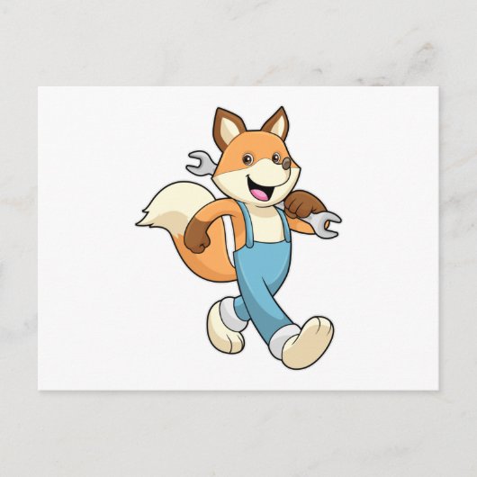 メカニックのフクロウ（工具を持って） ポストカード (正面)