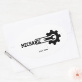 メカニックギアロゴ - 自動車&ワークショップデザイン 楕円形シール (封筒)