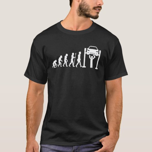 メカニック エボリューション 自動車整備士 クリスマス Tシャツ (正面)