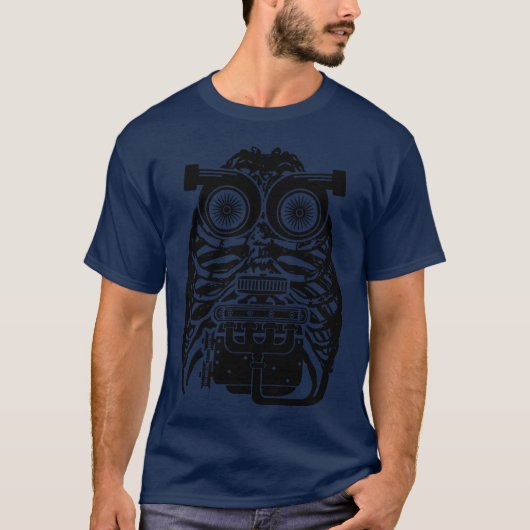 メカニック カー Tシャツ エンジニア スケルトン メカニック f (正面)
