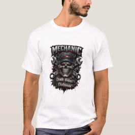 メカニック スカル デス ビフォア ディスオナー ダークTシャツ Tシャツ