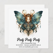 メカニック ヘアストリーナ バタフライ スチームパンク ウェディング 案内状 (正面/裏面)