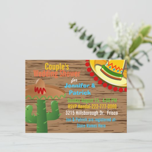 メカラフルキシコの夫婦ウェディングシャワー 招待状 (スタンド正面)